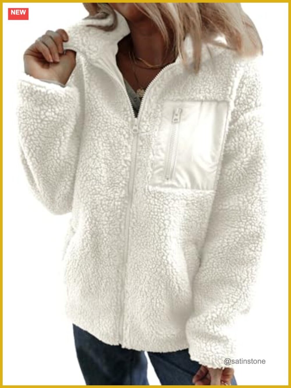 Women's Fleece Teddy Jacket Long Sleeve Full Zipper Warm Winter Coat